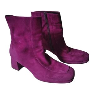 Gabor Fuchsia Suede Heeled Boots